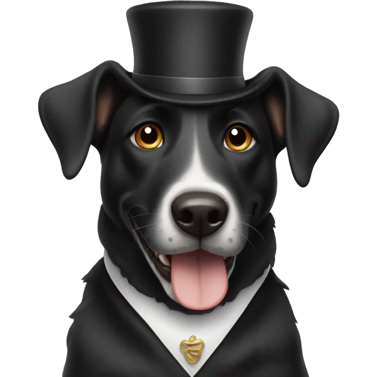 Happy black dog rabbi emoji