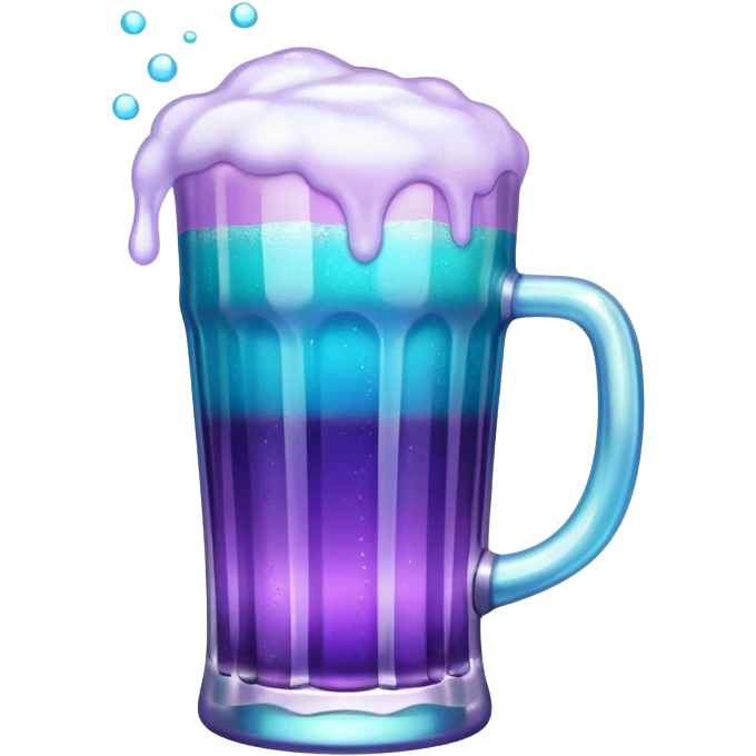 glitter cian and purple beer emoji