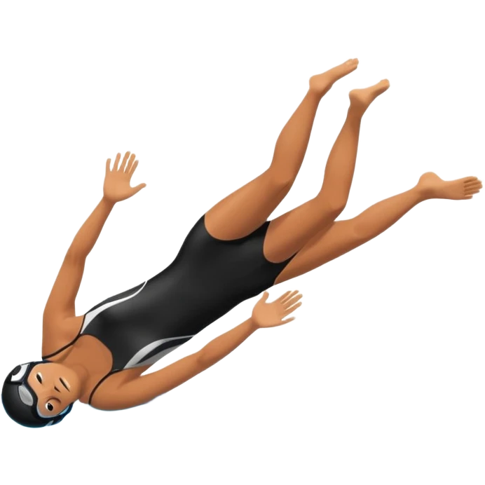 inexperienced but determined person diving into a pool of divers, with a pool named confidence... glowing body head first emoji