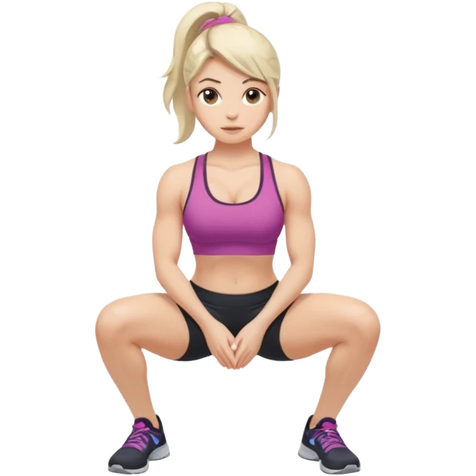 naked women squatting emoji