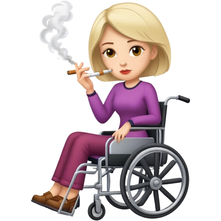 wheelchair lady smoking emoji