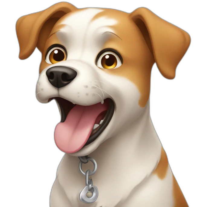 barking dog with sound emoji