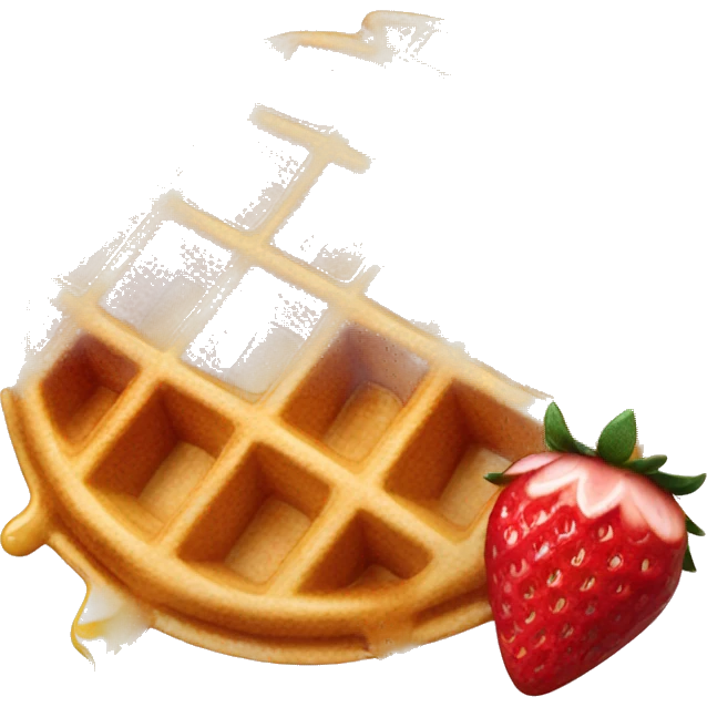 Waffles with strawberries and syrup  emoji