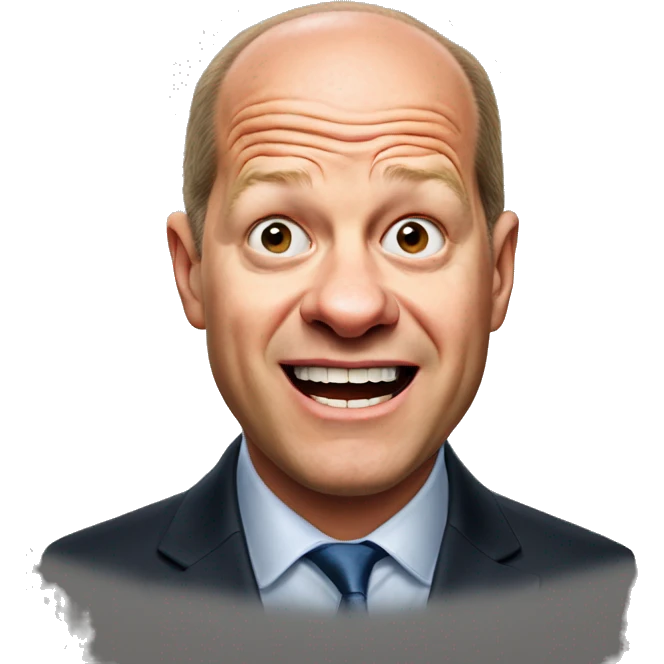 Olaf Scholz photorealistic surprised emoji