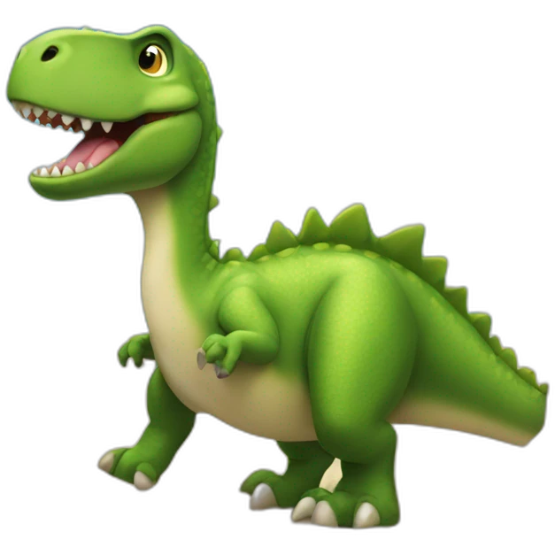 A dinosaur at the beach emoji
