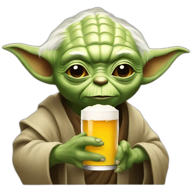 yoda with beer emoji