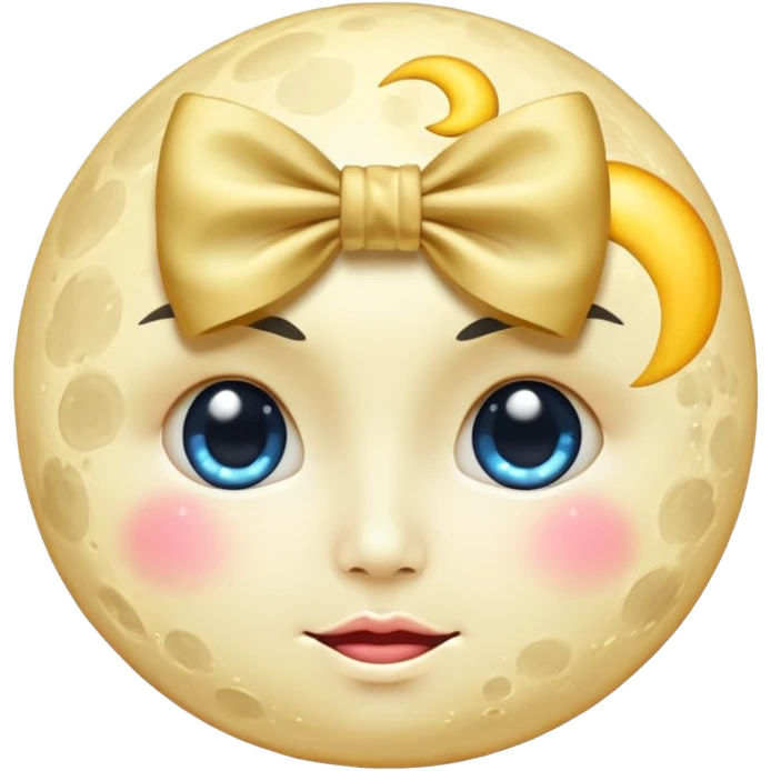 Bow on a moon face emoji