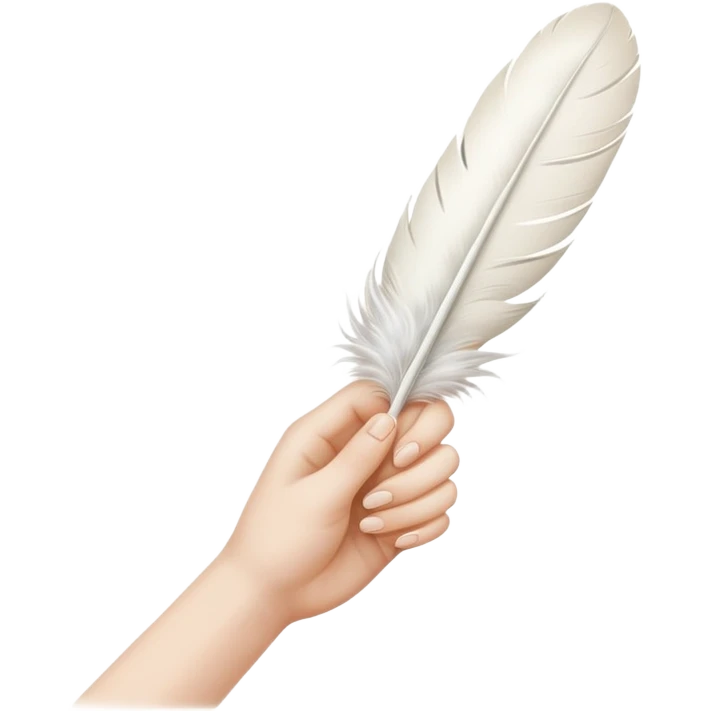 Hand with a feather emoji