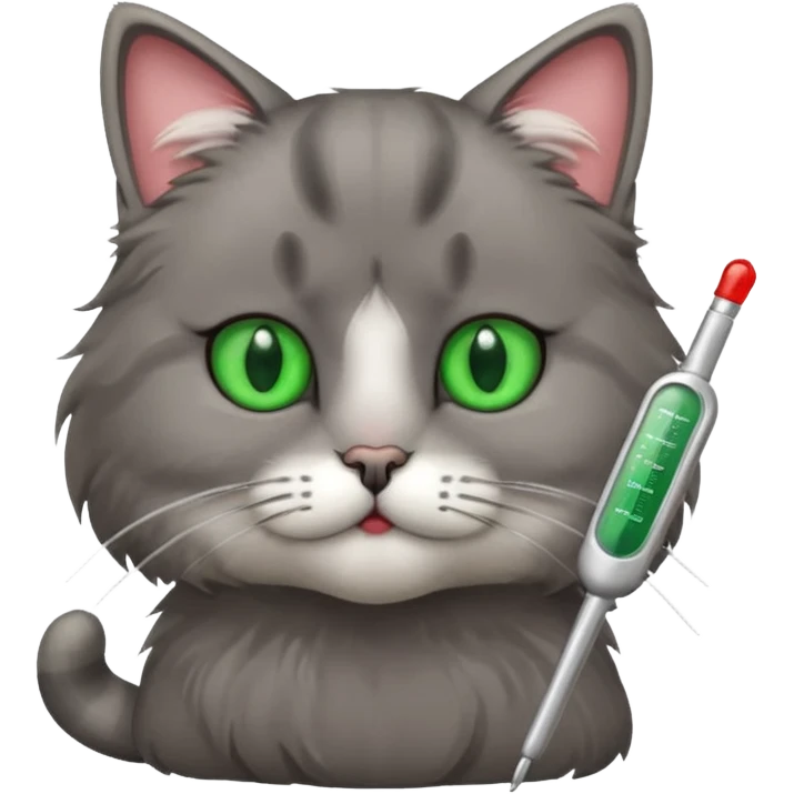 sick cat with termometer emoji