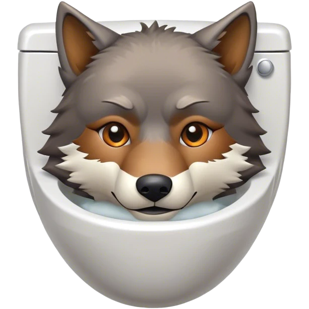 wolf head on toilet emoji