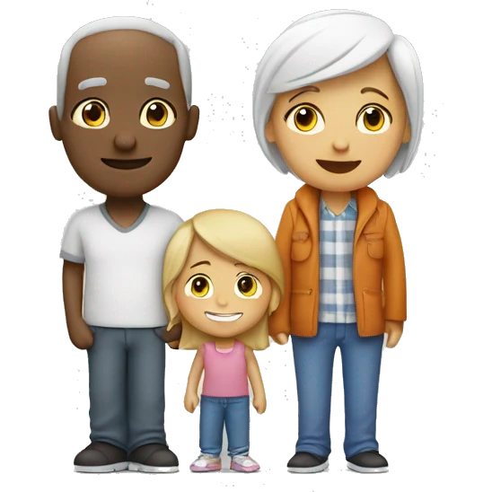 une famille blanche avec deux parents, une fille et un garçon emoji