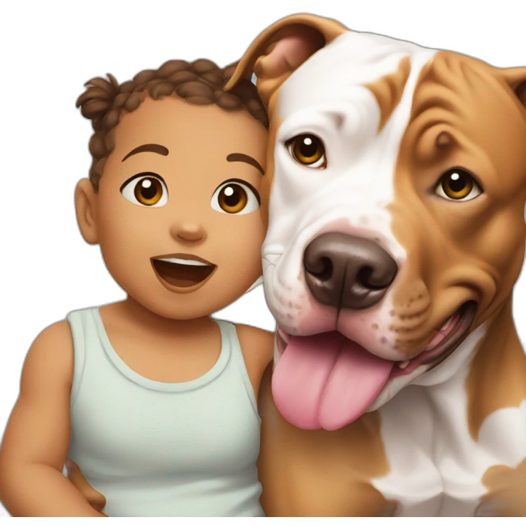 Pitbull carrying toddler in mouth emoji