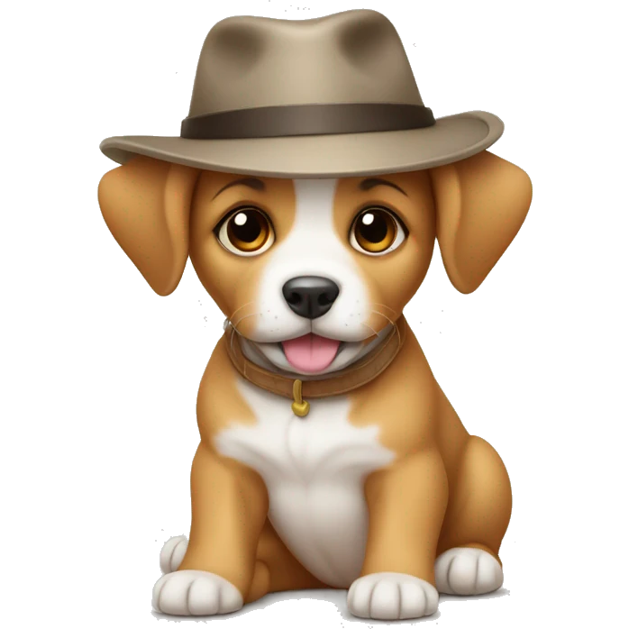 Cute puppy with hat emoji