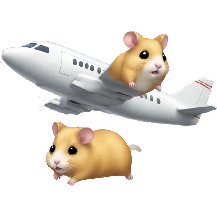 Two hamsters flying on plane emoji