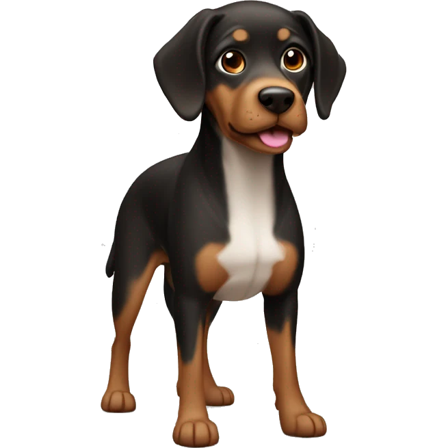 Black and brown mut dog emoji