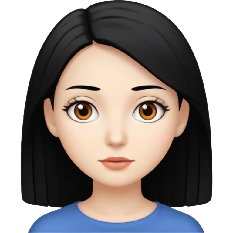 professional with white skin, straight hair black, brown eyes, woman emoji