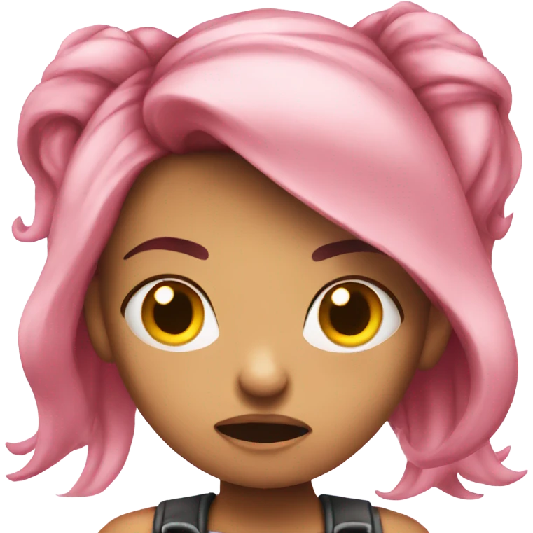Angry pink hair girl  emoji