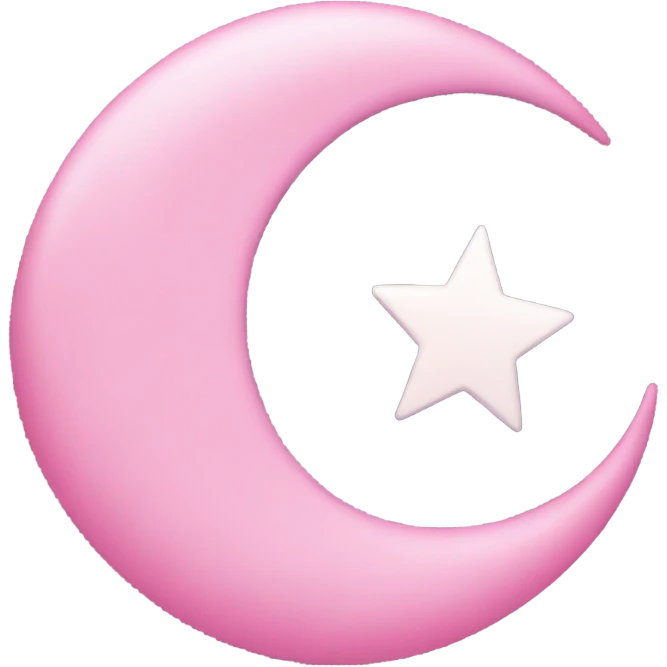 Muslim crescent star pink emoji