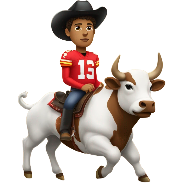 Mahomes riding bull emoji