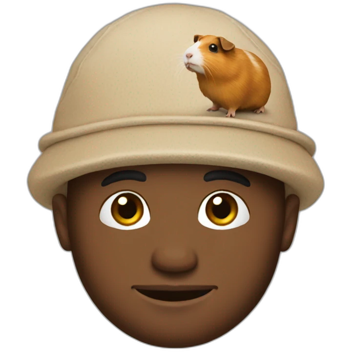 a man with a guinea pig hat emoji