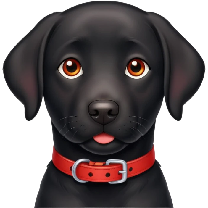 Black lab with red collar  emoji