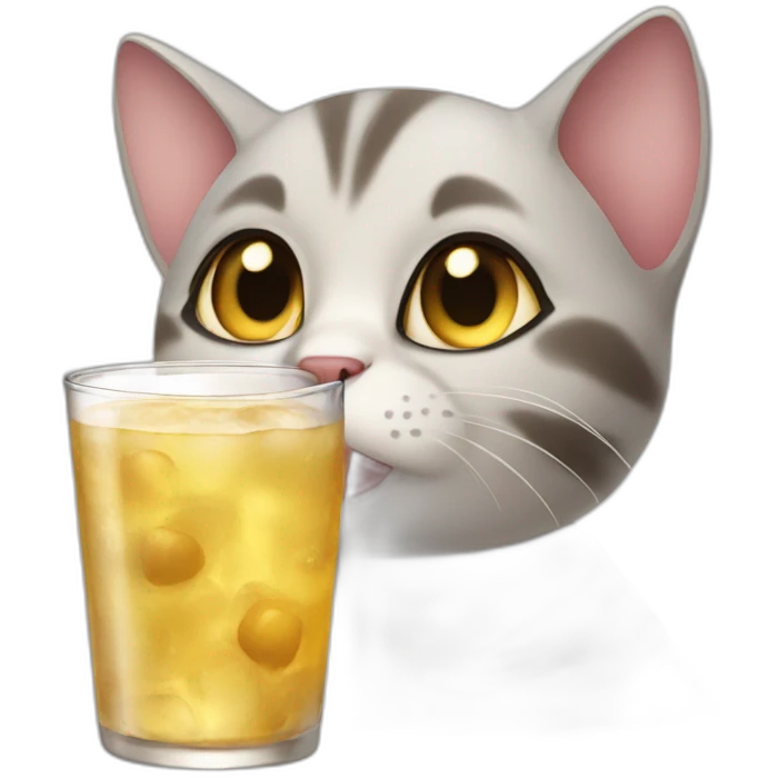 Cat drink bire emoji