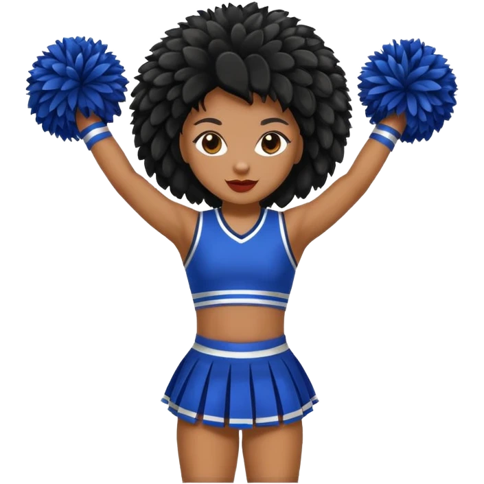 african american cheerleader pom pom emoji