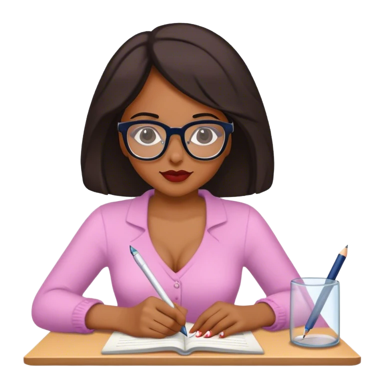 escritora mulher escrevendo um livro de romance emoji