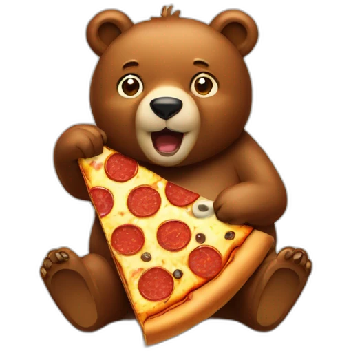 bear eating pizza emoji