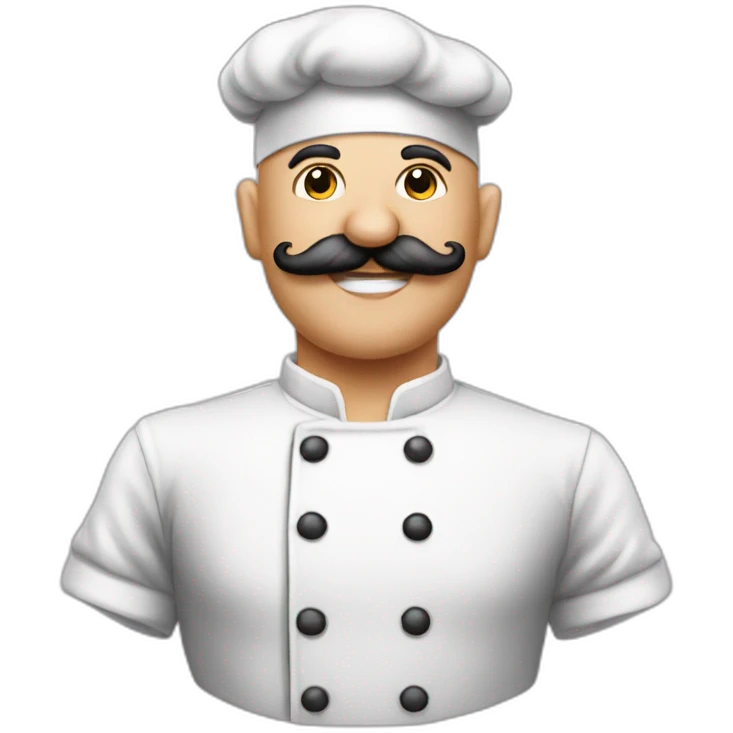 Bald chef moustache tattoos emoji
