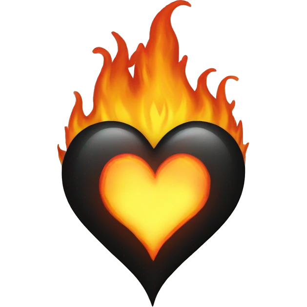 Black heart on fire emoji