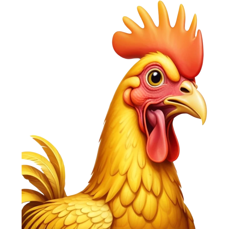 shouting yellow long neck chicken emoji
