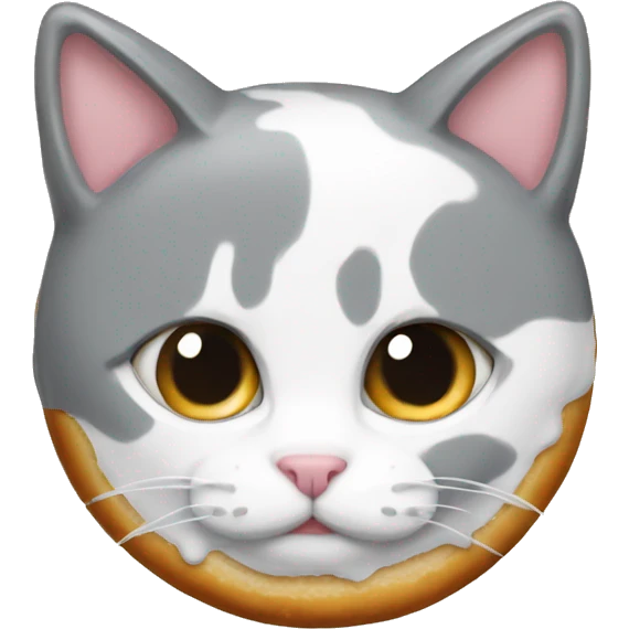 grey-white cat donut emoji