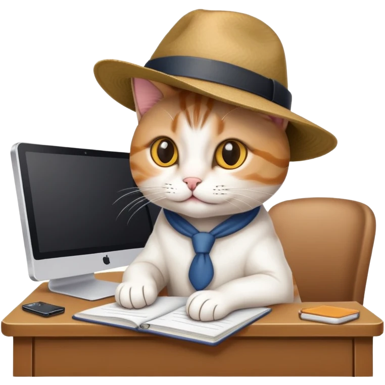 cat last day at job emoji