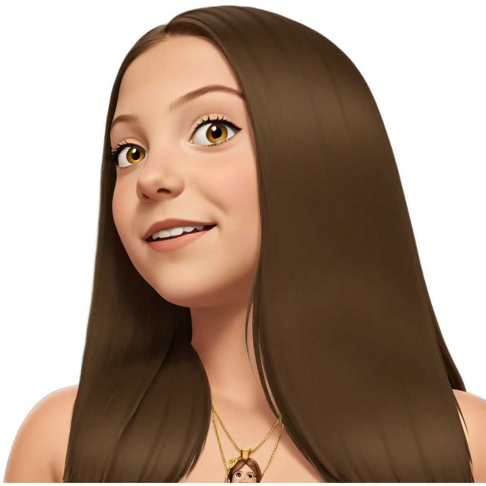 brown-haired girl with necklace emoji