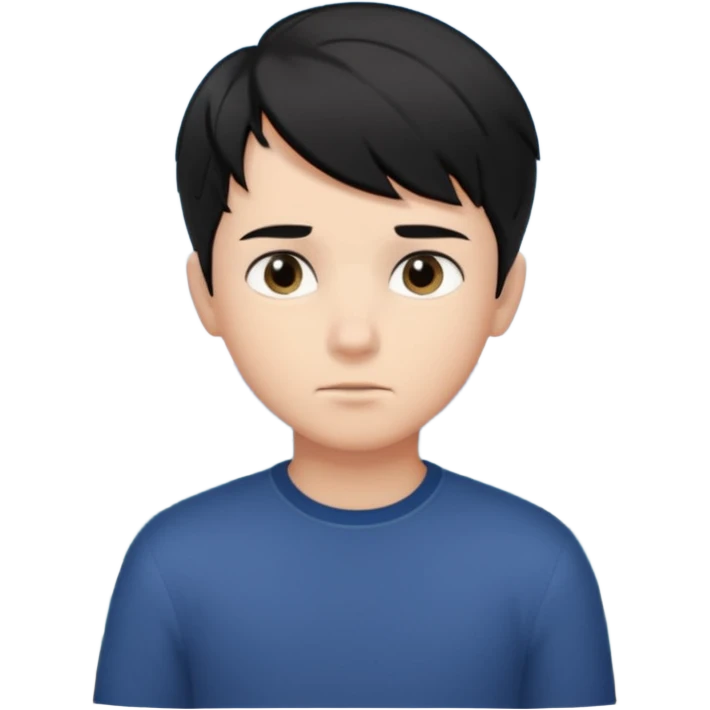 An Emoji of boy with short black hair, who can be described by three words: perfectionist, air, ocean emoji
