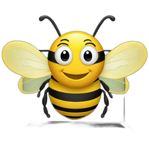 Happy bee at computer emoji