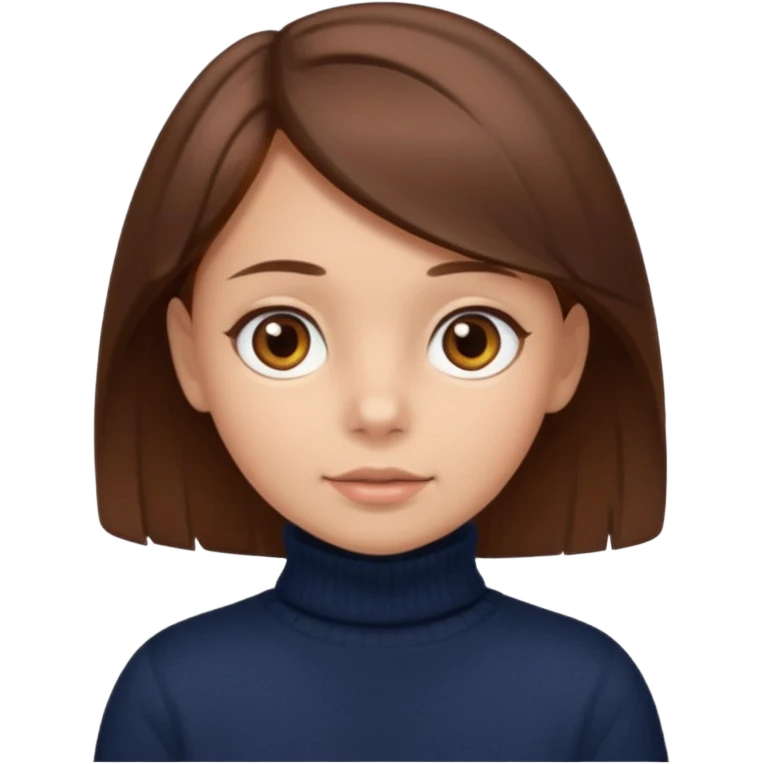 Niña pelo castaño, ojos marrones, 5 años jersey cuello vuelto emoji