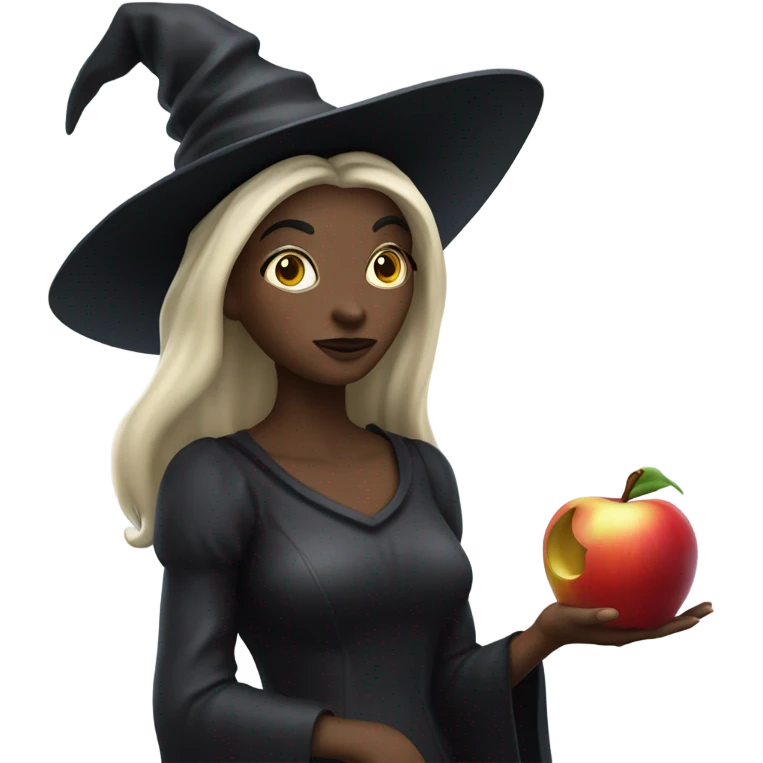 witch in Kitchen and apple poison emoji
