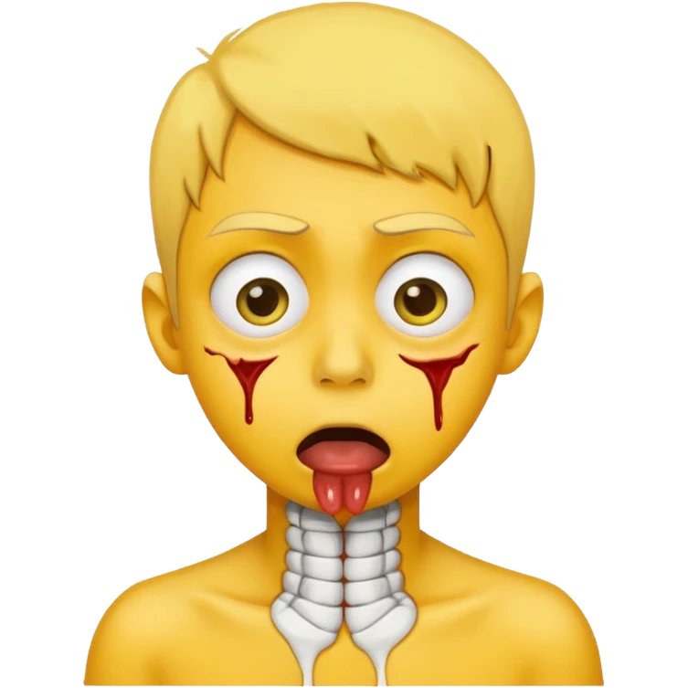 Choking itself just yellow face  emoji