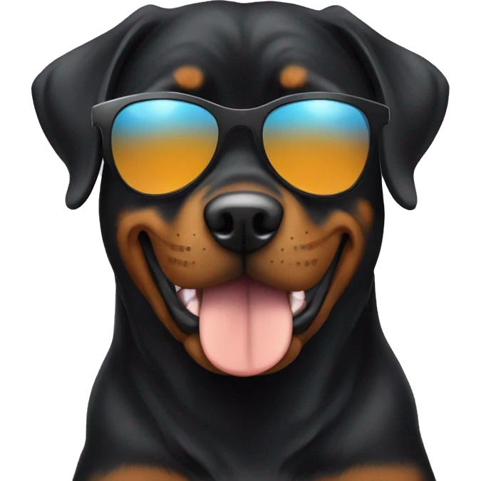 rottweiller with sunglass emoji
