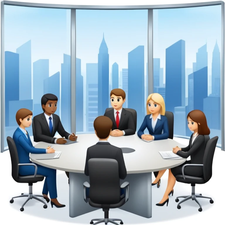 Meeting table with people sitting around it emoji