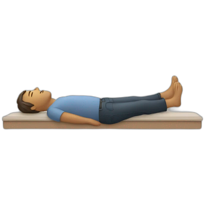 Man laying horizontal, floating  emoji