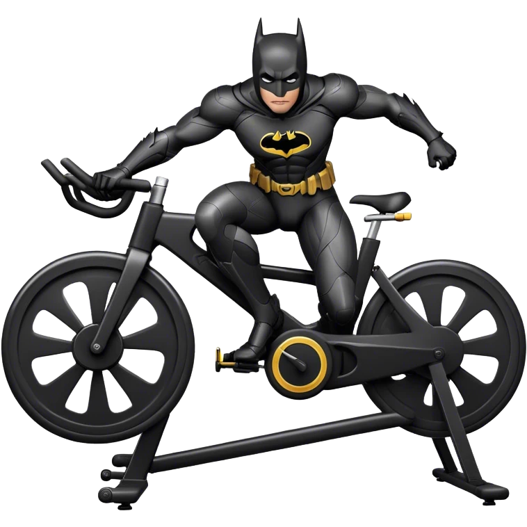 black Batman suit on a spinning bike emoji