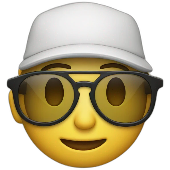 gorra de lado con lentes  emoji