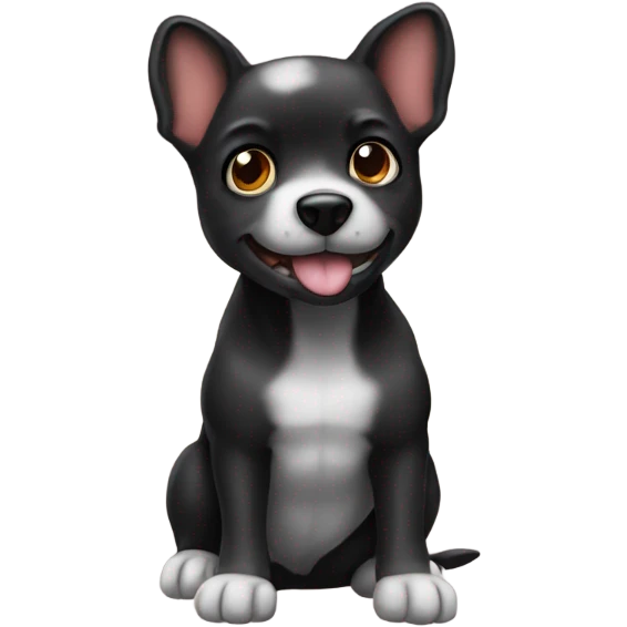Perro chiquito negro  emoji