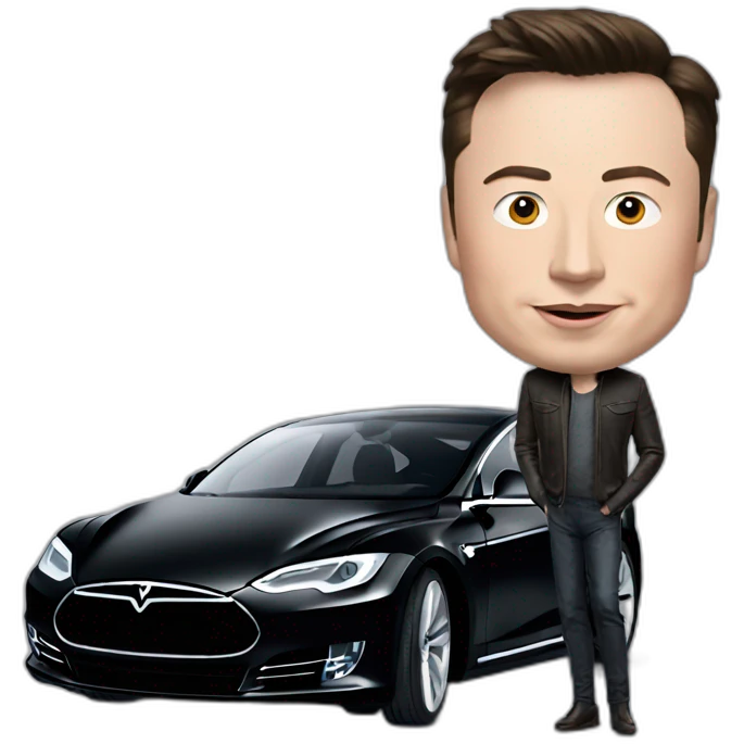Elon musk with a tesla emoji