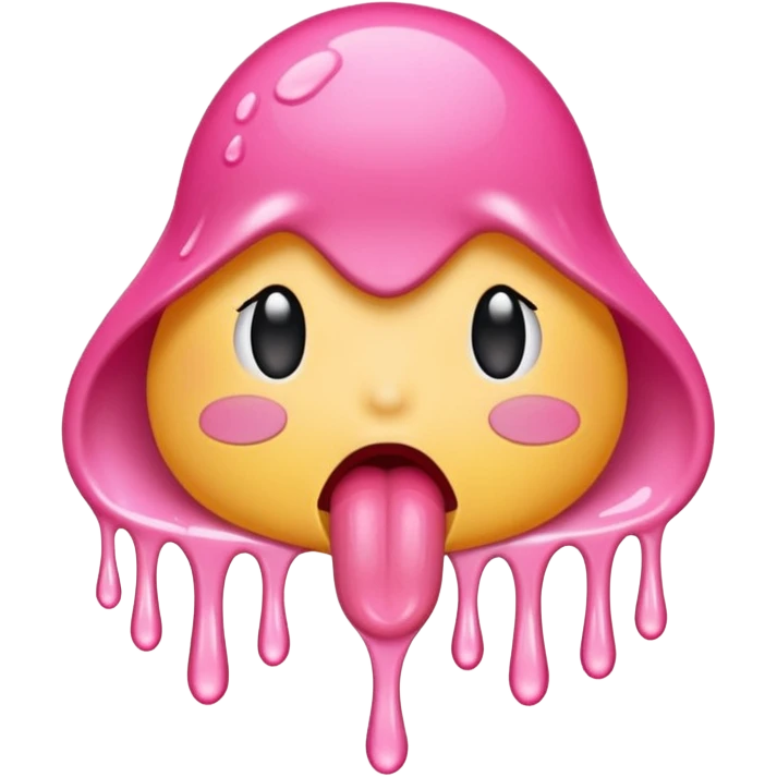 Sucking wet tongue drip emoji