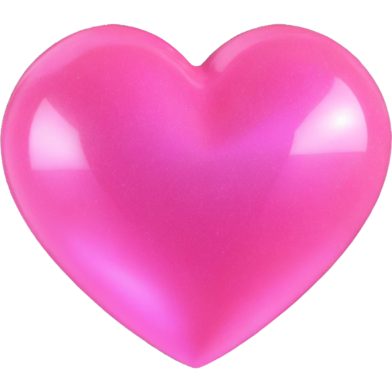 3D emoji style pink heart with holographic shimmer effect emoji