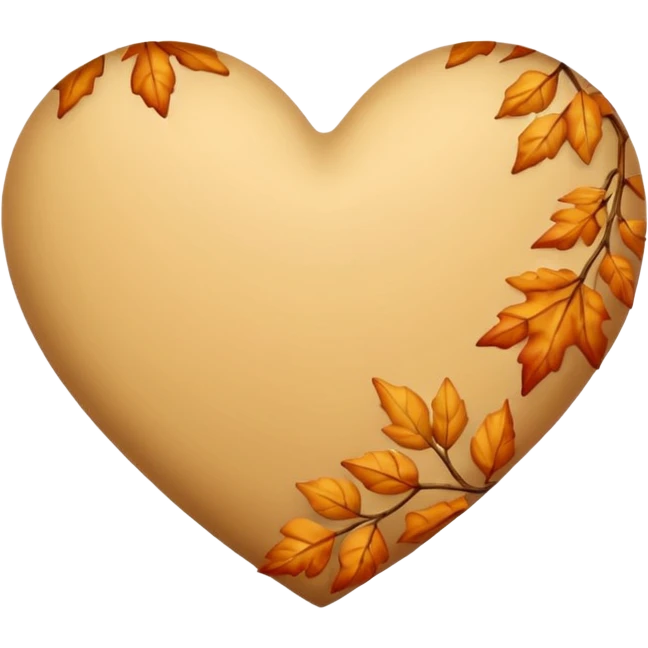 Beige Autumn heart emoji